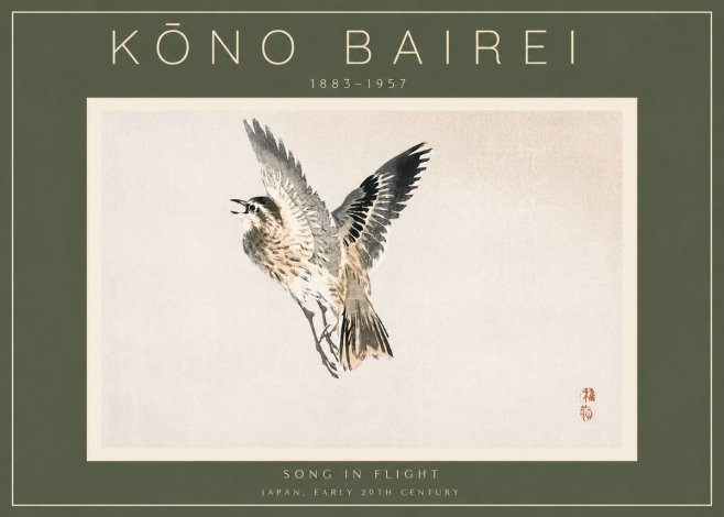 Kōno Bairei Song in Flight No2 - Poszter