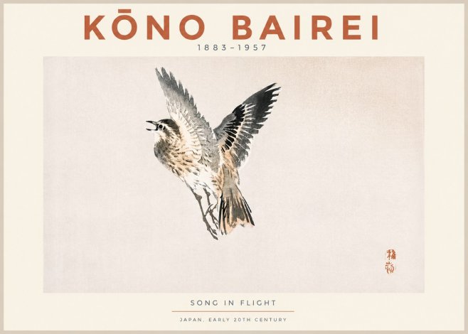 Kōno Bairei Song in Flight No3 - Poszter