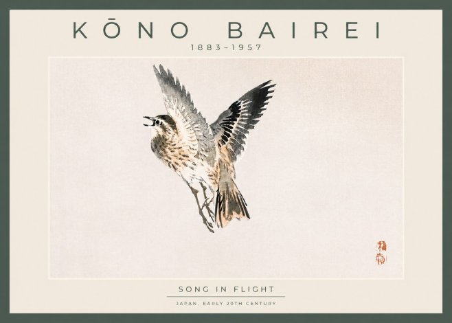 Kōno Bairei Song in Flight No4 - Poszter