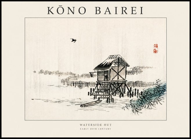 Kōno Bairei Waterside Hut No1 - Poszter