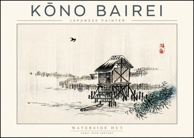 Kōno Bairei Waterside Hut No2 - Poszter