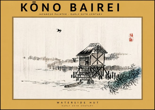 Kōno Bairei Waterside Hut No5 - Poszter