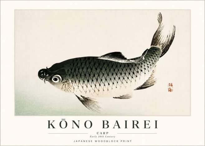 Kōno Bairei Fish I No2 - Poszter