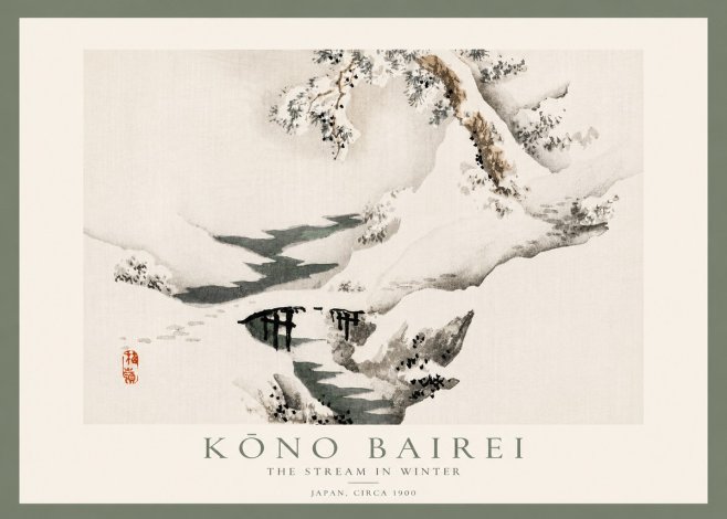 Kōno Bairei The Stream in Winter No5 - Poszter