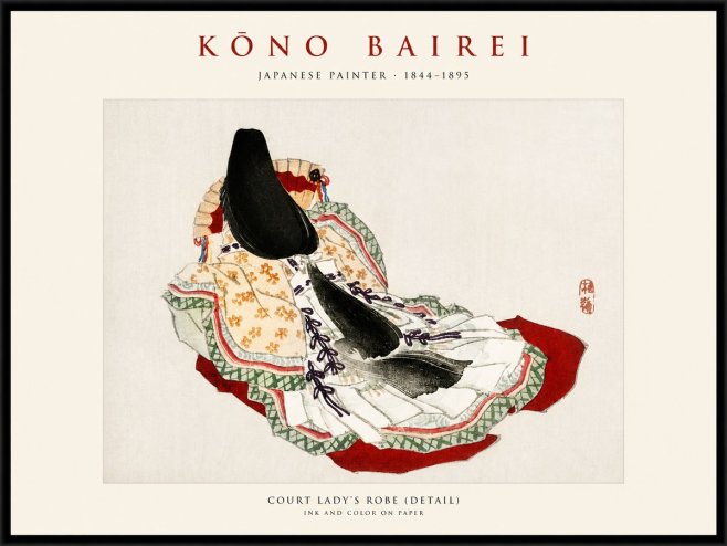 Kōno Bairei Court Lady's Robe (Detail) No1 - Poszter