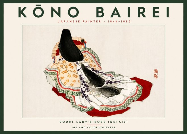 Kōno Bairei Court Lady's Robe (Detail) No5 - Poszter