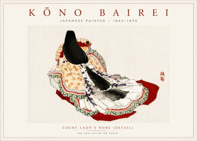 Kōno Bairei Court Lady's Robe (Detail) No6 - Poszter