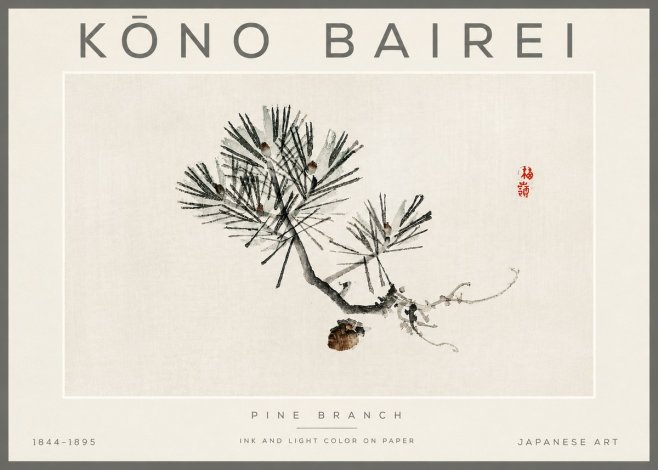 Kōno Bairei Pine Branch No3 - Poszter