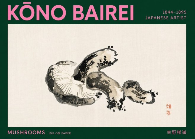 Kōno Bairei Mushrooms No2 - Poszter