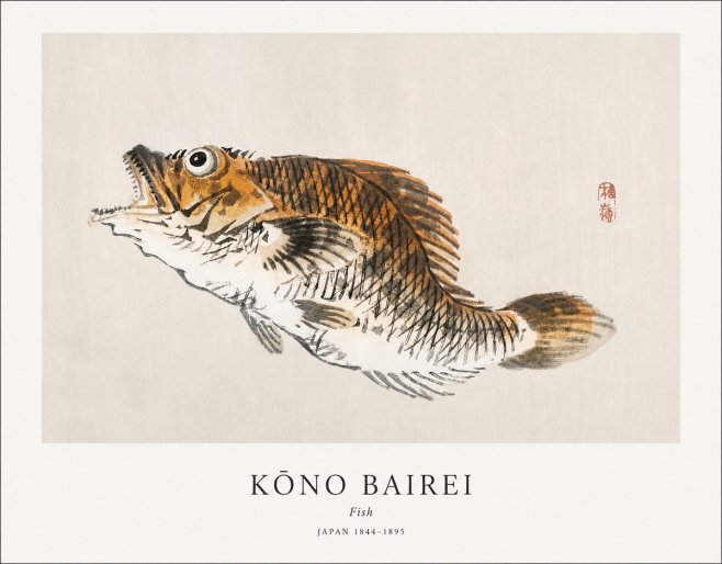 Kōno Bairei Fish II No1 - Poszter