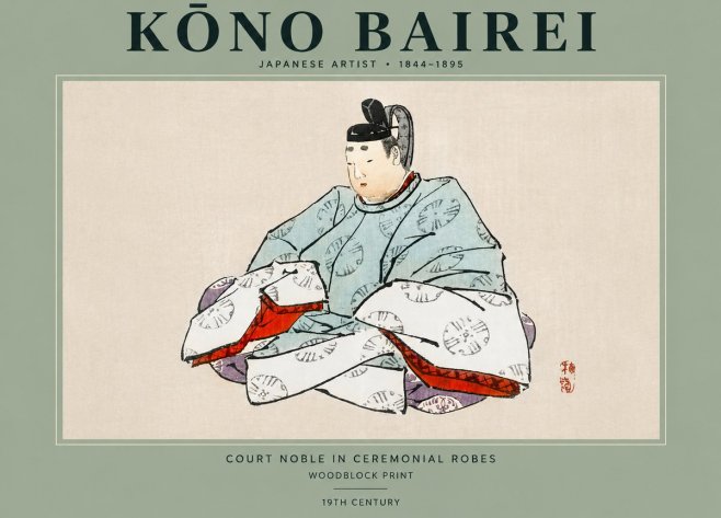 Kōno Bairei Court Noble in Ceremonial Robes No2 - Poszter
