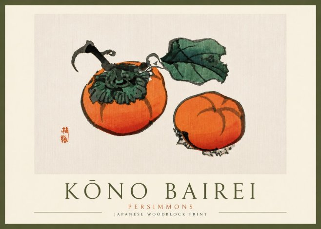 Kōno Bairei Persimmons No6 - Poszter