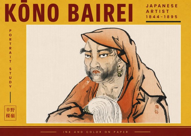 Kōno Bairei Portrait Study No4 - Poszter