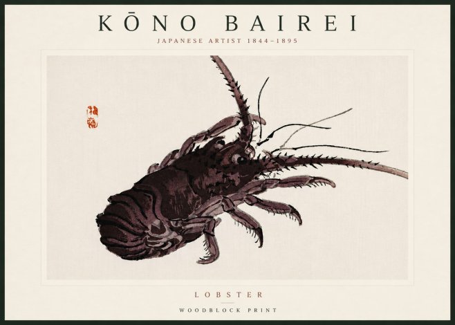 Kōno Bairei Lobster No6 - Poszter