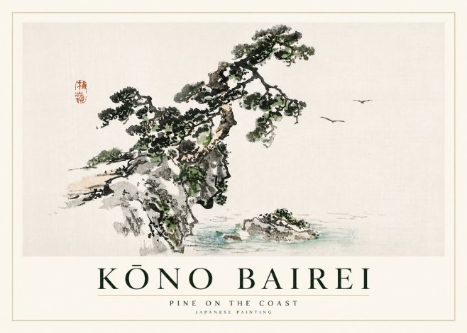 Kōno Bairei Pine on the Coast No2 - Poszter