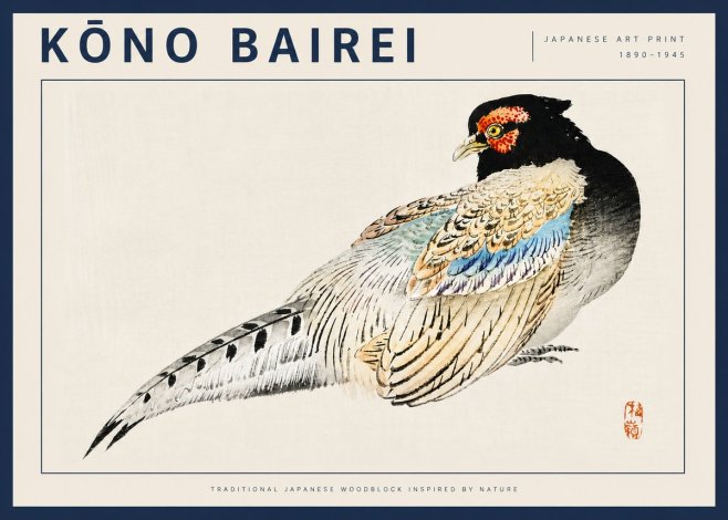 Kōno Bairei Pheasant No4 - Poszter