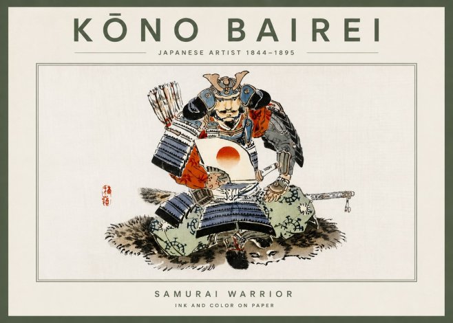 Kōno Bairei Samurai Warrior No4 - Poszter