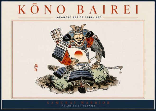 Kōno Bairei Samurai Warrior No5 - Poszter