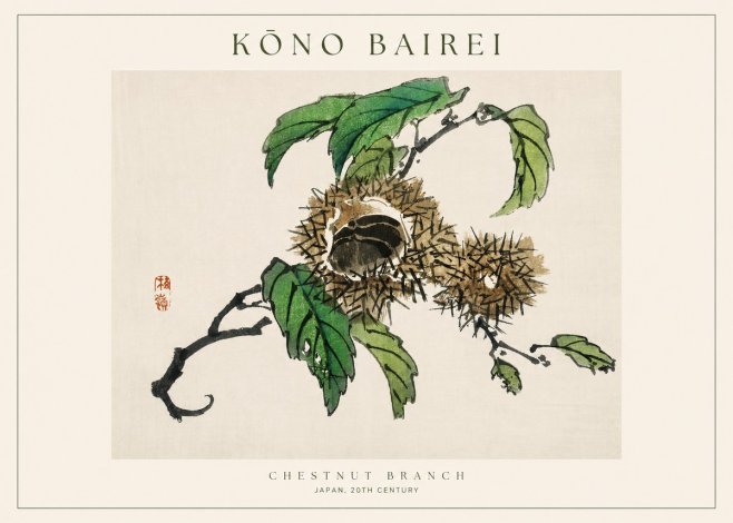 Kōno Bairei Chestnut Branch No1 - Poszter