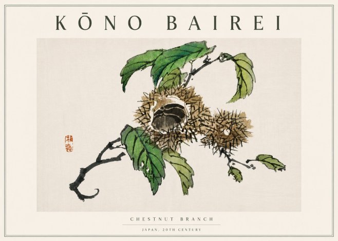 Kōno Bairei Chestnut Branch No5 - Poszter