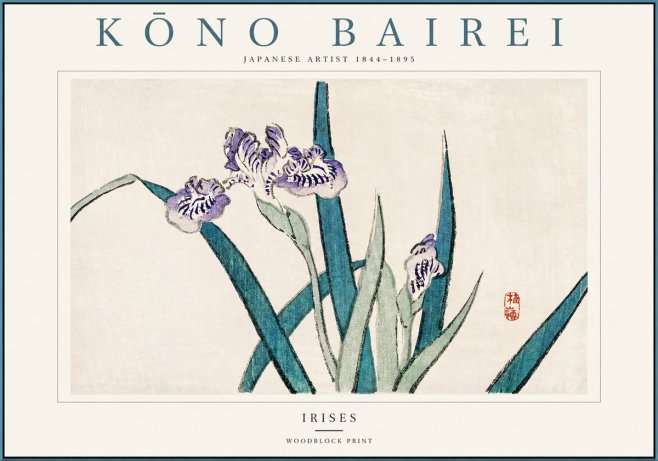 Kōno Bairei Irises No1 - Poszter