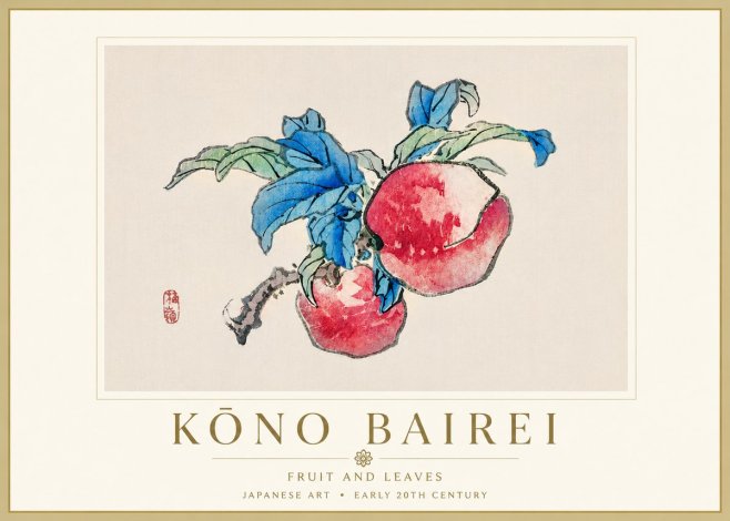 Kōno Bairei Fruit and Leaves No6 - Poszter