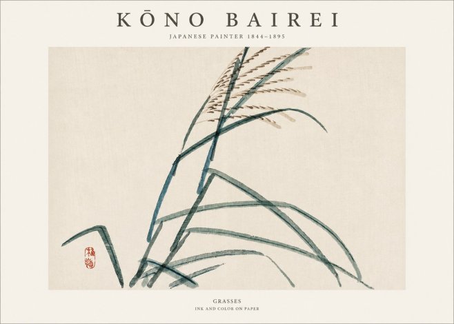 Kōno Bairei Grasses No1 - Poszter