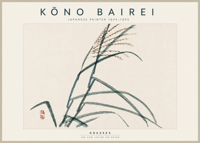 Kōno Bairei Grasses No5 - Poszter