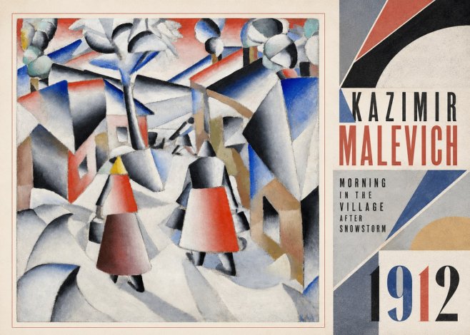 Kazimir Malevich Morning in the Village After Snowstorm No3 - Poszter