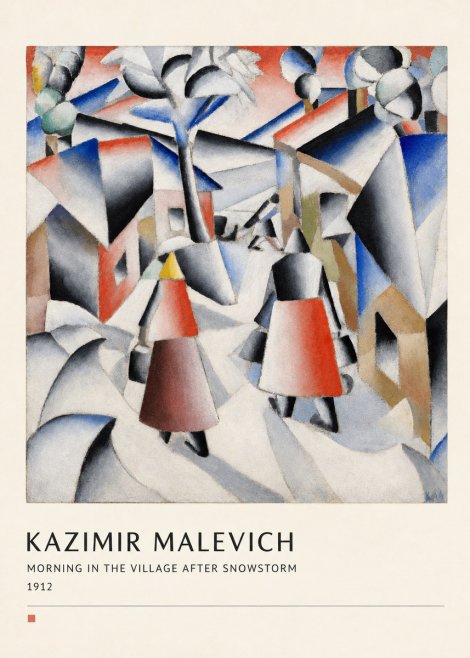 Kazimir Malevich Morning in the Village After Snowstorm No4 - Poszter