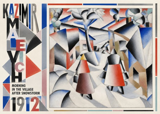 Kazimir Malevich Morning in the Village After Snowstorm No6 - Poszter