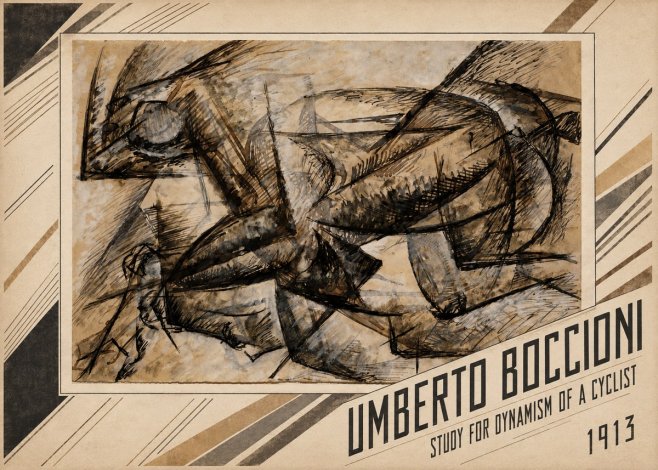 Umberto Boccioni Study for Dynamism of a Cyclist No1 - Poszter