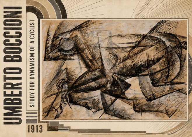 Umberto Boccioni Study for Dynamism of a Cyclist No2 - Poszter