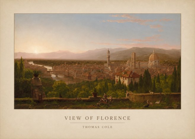 Thomas Cole View of Florence No3 - Poszter