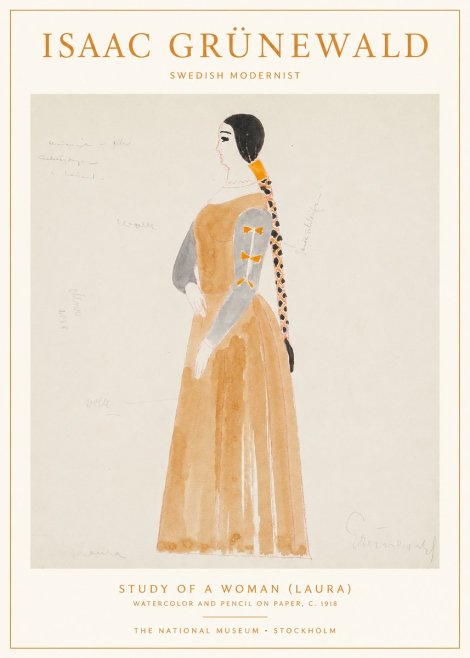 Isaac Grünewald Study of a Woman (Laura) No1 - Poszter