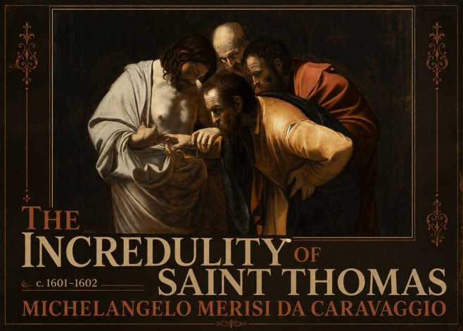Michelangelo Merisi da Caravaggio The Incredulity of Saint Thomas III No3 - Poszter