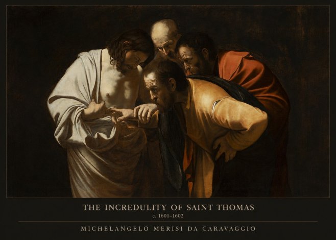 Michelangelo Merisi da Caravaggio The Incredulity of Saint Thomas III No5 - Poszter
