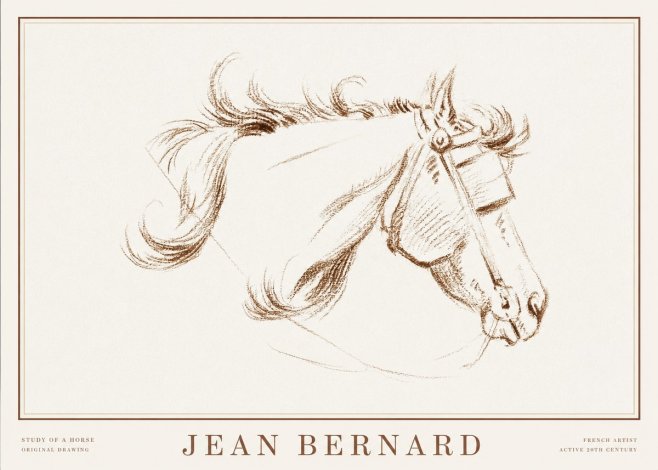 Jean Bernard Study of a Horse I No2 - Poszter