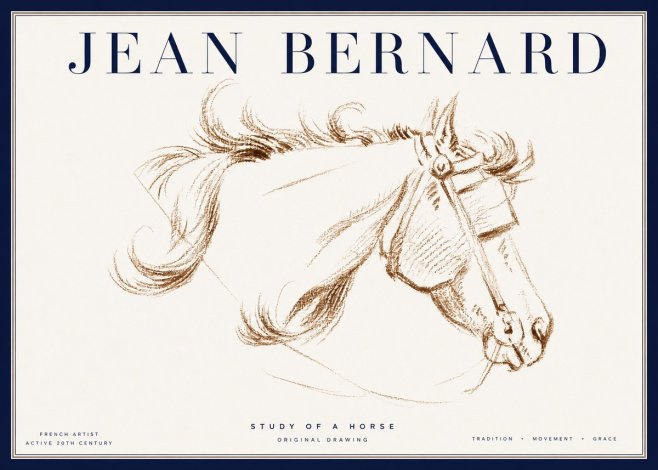 Jean Bernard Study of a Horse I No4 - Poszter