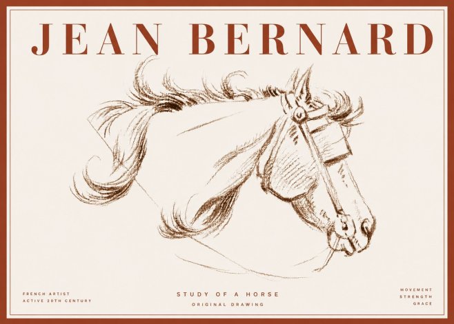 Jean Bernard Study of a Horse I No6 - Poszter
