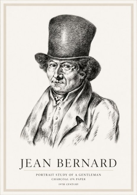 Jean Bernard Portrait Study of a Gentleman No1 - Poszter