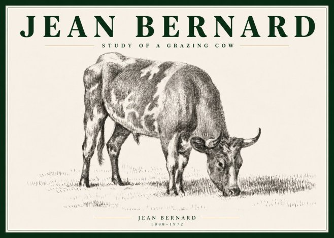 Jean Bernard Grazing Cow I No5 - Poszter