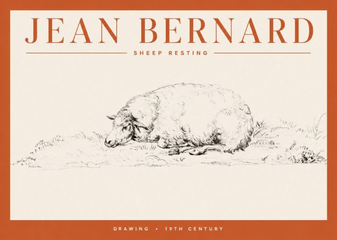 Jean Bernard Sheep Resting on the Ground No4 - Poszter