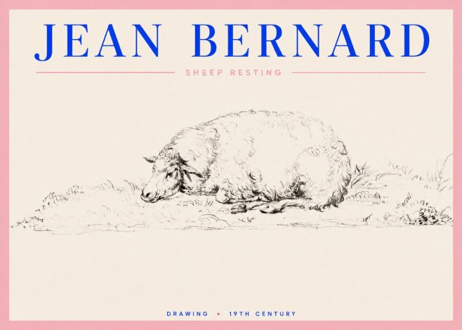 Jean Bernard Sheep Resting on the Ground No5 - Poszter