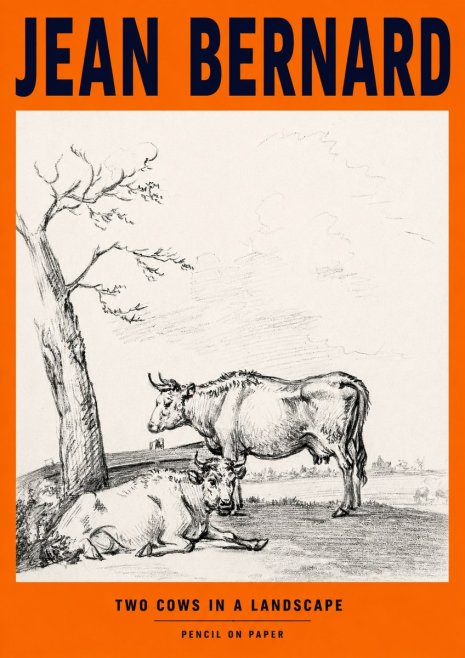 Jean Bernard Two Cows in a Landscape No2 - Poszter