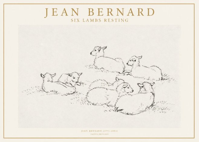 Jean Bernard Study of Lambs No2 - Poszter