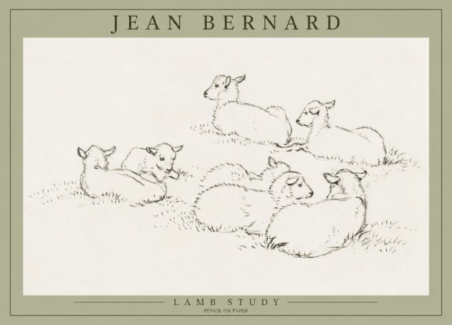 Jean Bernard Study of Lambs No3 - Poszter
