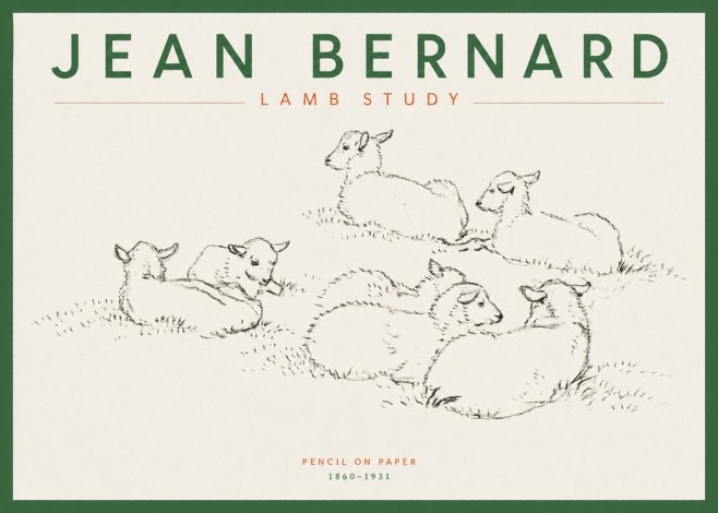 Jean Bernard Study of Lambs No5 - Poszter