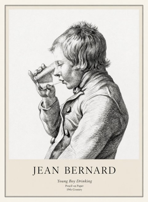 Jean Bernard Young Boy Drinking No1 - Poszter
