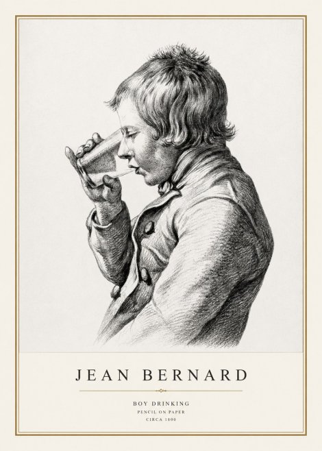 Jean Bernard Young Boy Drinking No3 - Poszter